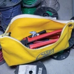 Klein Tools® Canvas Tool Bag With Zipper, Yellow -Tools Kleina Shop 100729 w DetailedProductView3 Lg