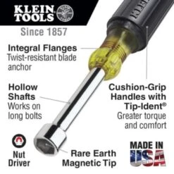Klein Tools® Magnetic Nut Driver 1/4" With Hollow Shaft 6" -Tools Kleina Shop 116084 w DetailedProductView1 Lg