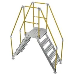 Vestil Galvanized Cross-Over Ladder 79.5x92.15 In 5 Step