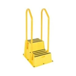 Vestil Step Poly Nestable 2 Step Yellow With Handrails