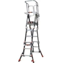 Little Giant Ladders Compact Cage, 4'-6' Fiberglass Adjustable Elevated Platform