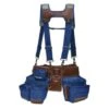 Bucket Boss Leather Hybrid Tool Belt With Suspenders - Blue