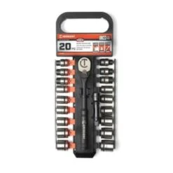 Crescent 20 Piece X10 3/8 Drive 6 Point Standard Sae/metric Mechanics Tool Set -Tools Kleina Shop 151885 w InthePackageView Lg
