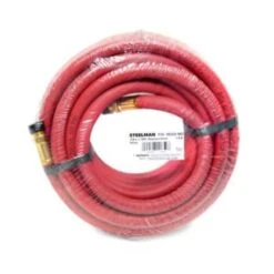 Steelman 30-Foot Rubber 3/8-Inch Id Air Hose With 3/8-Inch Npt Brass Fittings