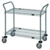 Quantum Storage Systems® 2-Shelf Gray Epoxy Wire Utility Cart 24w X 36l X 37-1/2h Inch