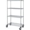 Quantum Storage Systems® 4-Wire Shelf Mobile Cart 24w X 60l X 69h Inch - Chrome -Tools Kleina Shop 182854 w MainProductImage Lg