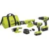 Ryobi® 18-Volt One+ Lithium-Ion Cordless 4-Tool Combo Kit -Tools Kleina Shop 183892 v MainProductImage HDS Lg
