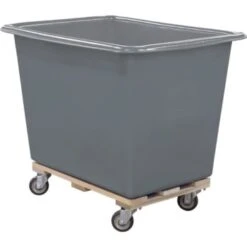 Royal Basket Trucks 16 Bushel Polyethylene Truck, Gray, Wood Base
