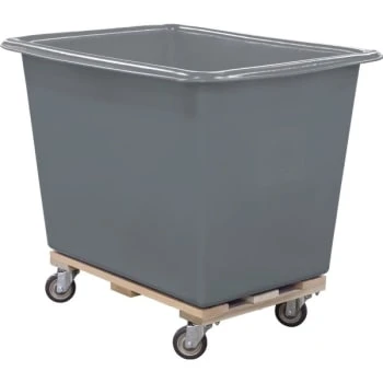 Royal Basket Trucks 16 Bushel Polyethylene Truck, Gray, Wood Base