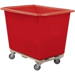 Royal Basket Trucks 14 Bushel Polyethylene Truck, Red, Wood Base