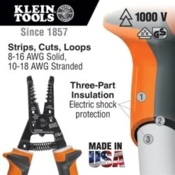 Klein Tools® Insulated Wire Stripper/cutter -Tools Kleina Shop 203171 w DetailedProductView1 Lg