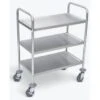Luxor 37"h Stainless Steel Cart - Three Shelves -Tools Kleina Shop 213507 w MainProductImage Lg