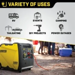 Champion Power Equipment 4650-Watt Rv Ready Inverter Generator With Co Shield -Tools Kleina Shop 215768 BackView Lg