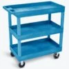 Luxor 18" X 35" 3-Tub Shelf Heavy Duty Utility Cart In Blue -Tools Kleina Shop 218788 MainProductImage Lg