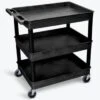Luxor 24" X 32" 3-Tub Shelf Utility Cart In Black