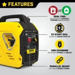Champion® 2500-Watt Portable Dual Fuel Inverter Generator With Co Shield -Tools Kleina Shop 226709 RightView Lg