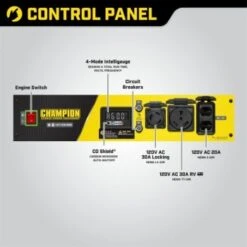 Champion® 3650-Watt Portable Generator With Co Shield -Tools Kleina Shop 226713 FrontView straighton Lg