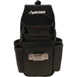 Husky 6.7 In Black 3-Pocket Utility Tool Belt Pouch