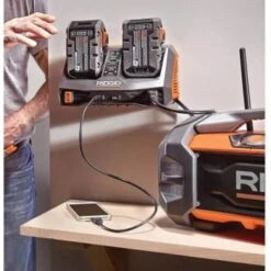 Ridgid 18v Dual Port Dual Chemistry Sequential Charger With Dual Usb Ports -Tools Kleina Shop 297130 DetailedProductView3 Lg