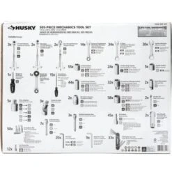 Husky 1/4, 3/8 & 1/2 Dr. Sae/metric Shallow & Deep Mech. Tools Set -Tools Kleina Shop 311507 DetailedProductView4 Lg