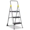 Cosco Commercial 3-Step Folding Stool, 300 Lb Capacity, Gray