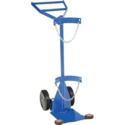 Vestil 500 Lb Capacity Blue Deluxe Cylinder Dolly With Hard-Rubber Wheels