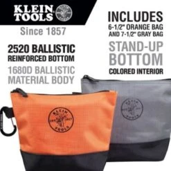 Klein Tools Assorted Color Stand-Up Zipper Tool Bag 7.5" (2-Pack) -Tools Kleina Shop 548856 w DetailedProductView1 Lg