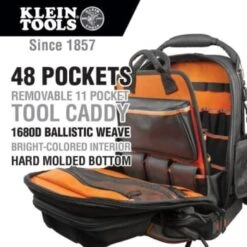 Klein Tools Tradesman Pro Black Tool Master Backpack 19.5" -Tools Kleina Shop 548862 w DetailedProductView1 Lg