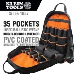 Klein Tools Tradesman Pro Black Tool Gear Backpack 17.5" -Tools Kleina Shop 548908 w DetailedProductView1 Lg