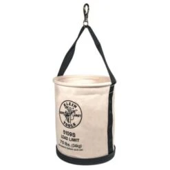 Klein Tools Beige Canvas Swivel Snap Straight Wall Bucket 12"