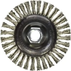 Bosch 4 Inch. Wheel Dia. 5/8 Inch.-11 Arbor Stainless Steel Knotted Wire Wheel -Tools Kleina Shop 664247 w TopView Lg