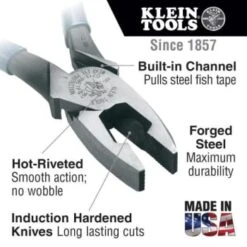 Klein Tools® 9'' Journeyman High-Leverage Side-Cutting Fish Tape Pulling Pliers -Tools Kleina Shop 677350 w DetailedProductView1 Lg
