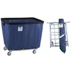 R&b Wire™ 6 Bushel "ups/fedex-Able" Vinyl Basket Truck, Steel Base, Navy