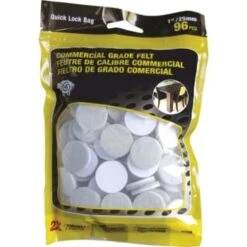 Shepherd™ Commercial Grade Felt Pad, 1", Reclosable Poly Bag, Package Of 96