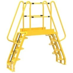 Vestil Yellow Steel 7-Step Alternating Crossover Ladder 81 X 91"