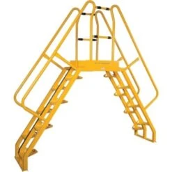 Vestil Yellow Steel 10-Step Alternating Crossover Ladder 87 X 115"