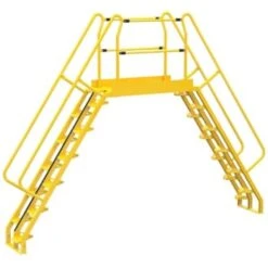 Vestil Yellow Steel 12-Step Alternating Crossover Ladder 166 X 127"