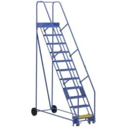 Vestil 58° Grip Strut 11-Step Rolling Warehouse Ladder 85.06"