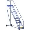 Vestil 50° Grip Strut 11-Step Rolling Warehouse Ladder 110.88"