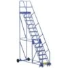 Vestil 58° Perforated 14-Step Rolling Warehouse Ladder 108.88"