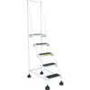 Vestil White 5-Step Spring Loaded Rolling Ladder 38.06" -Tools Kleina Shop 926661 V Lg