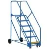 Vestil 50° Grip Strut 6-Step Rolling Warehouse Ladder 70.94"