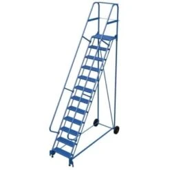 Vestil 58° Grip Strut 12-Step Roll-A-Fold Ladder 91 X 34.25"