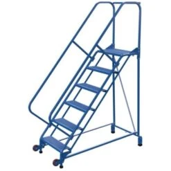 Vestil 50° Perforated 6-Step Tip-N-Roll Ladder 63.38 X 29.5"